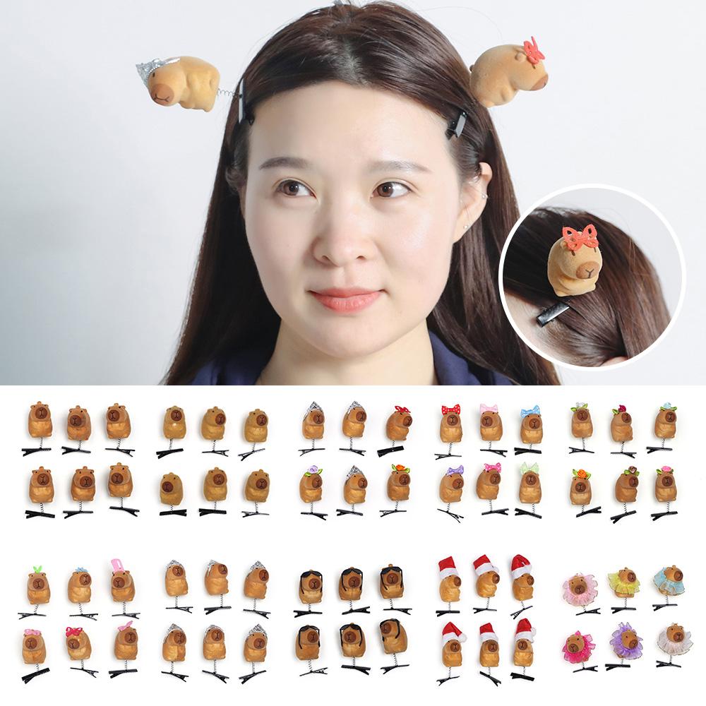 6pcs Cute Cartoon Capybara Hair Accessories Kawaii Children Headwear New Duckbill Clip  Party Gift