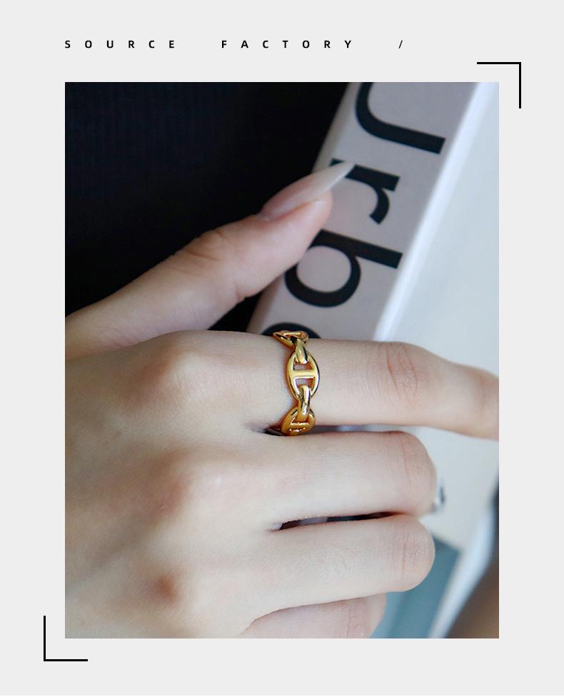 Европейский и американский минималистичный женский роскошный ретро-кольцо с открытым пальцем в виде свиного пятачка