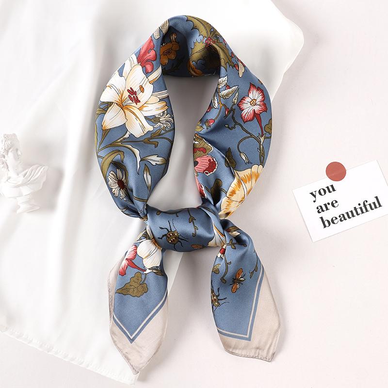 New Spring Square Neck Scarf Women Bandana Hair Band Design Print Dot Female Foulard Headband Shawl Wrap Neckerchief