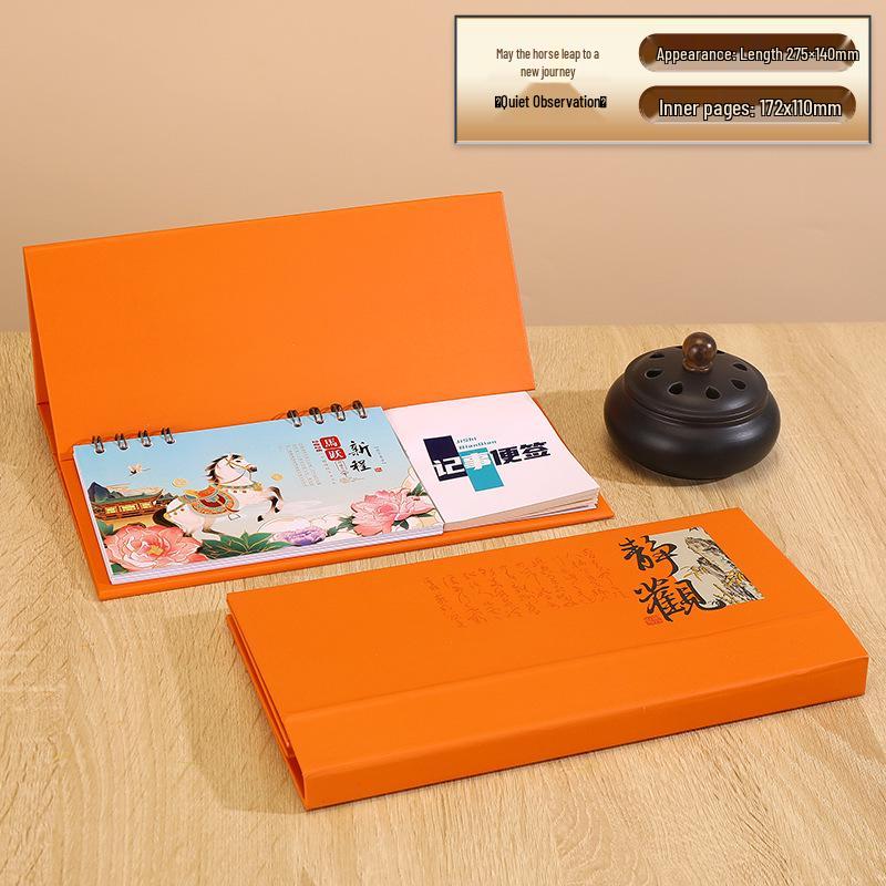 2026 год Лошади: Китайский праздничный настольный календарь - Еженедельник и ежемесячник с местом для заметок