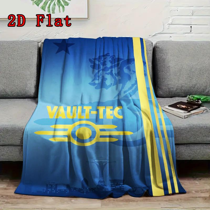 Fallout Vault-Tec 2D Flat Pattern Flannel Blanket High quality All Seasons Warmth and Comfort Perfect for Christmas Gifts.SMT0917556