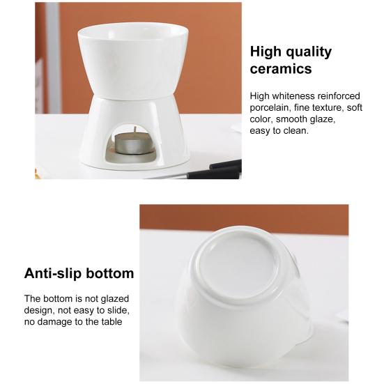 Кружки для шоколадного фондю с вилками, плавильные чашки для шоколадного масла, набор керамических горячих горшков