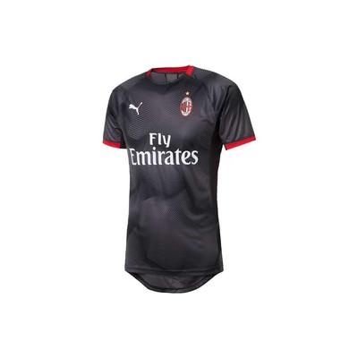 Футболка мужская с коротким рукавом AC Milan с принтом логотипа, дышащая, влагоотводящая, черная, оранжевая 754866-01