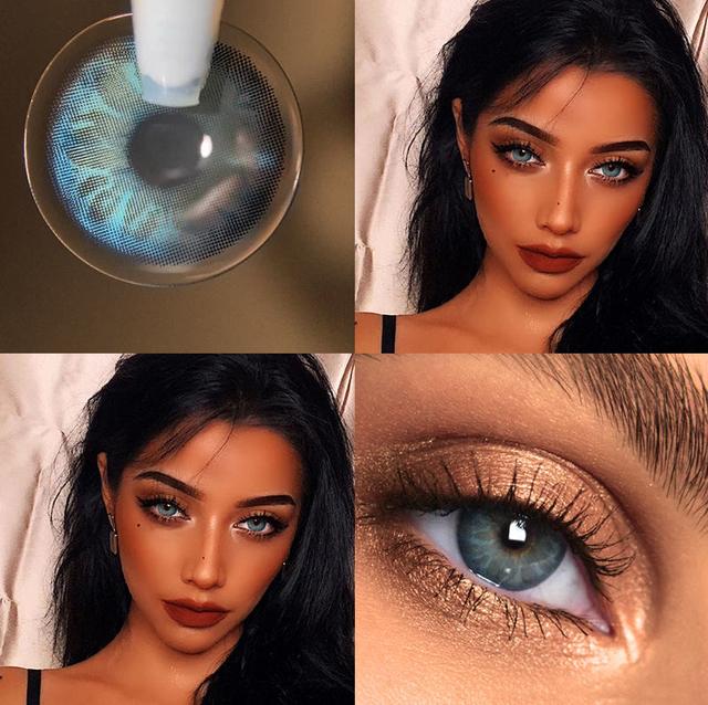 Contact Lenses For Eyes One Pair Colored Contact Lens Green Brwon Natural Look Diamond Beauty Cosmetic Color Lens Eyes Korean