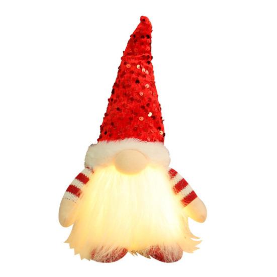 Рождественский гном, кукольное украшение, светящаяся плюшевая фигурка гнома, безликий гном с огнями, украшение для каминной полки праздничного стола