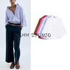 Spring New Women's Clothing Asymmetric Hem Wide Sleeve Poplin Comfortable Long Sleeve Lapel Shirt 2246255