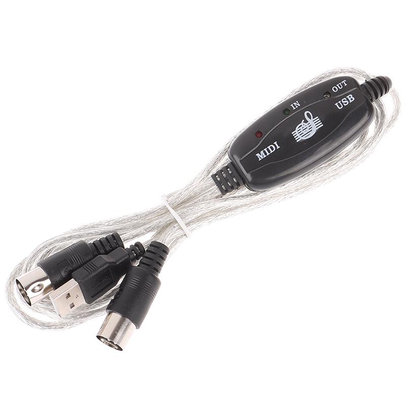 Usb In-Out Midi Interface Cable Converter To Pc Music Keyboard Adapter Cord