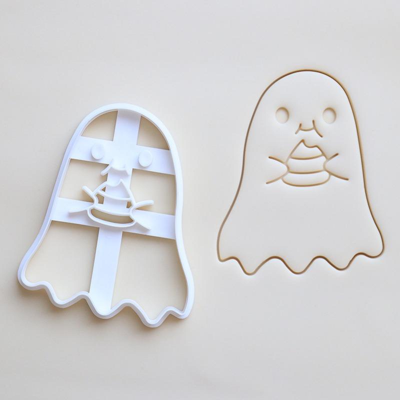 1 шт. Форма для тиснения печенья на Хэллоуин, формочка для печенья на Хэллоуин, инструменты для изготовления печенья в виде призрака, тыквы, фонарика, флага.
