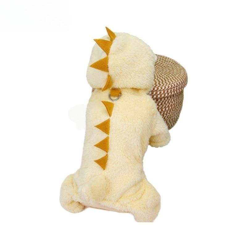 New Autumn and Winter Dog Clothing Cute Cartoon Dinosaur Animal Clothing Small and Medium-sized Dog Pet Clothing Pet Supplies