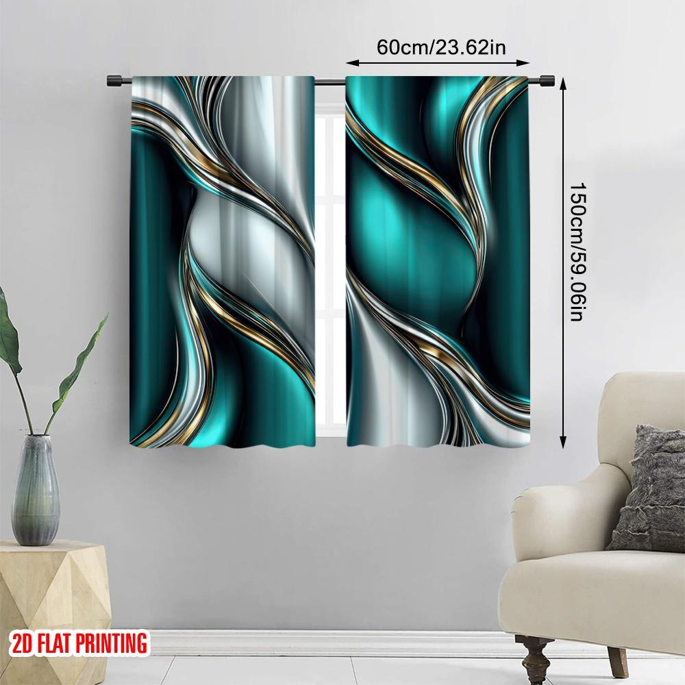 2 шт. 2D плоская печать Элегантные Современные Темно-зеленые Серые Печатные Шторы Специальный Дизайн Для Гостиной Спальни И Кабинета Машинная