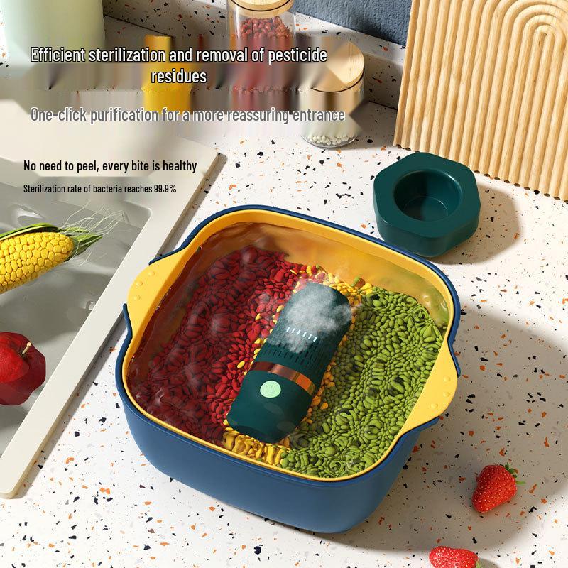 Беспроводной очиститель фруктов и овощей: Бытовой прибор для мытья и дезинфекции продуктов, удаления остатков пестицидов.