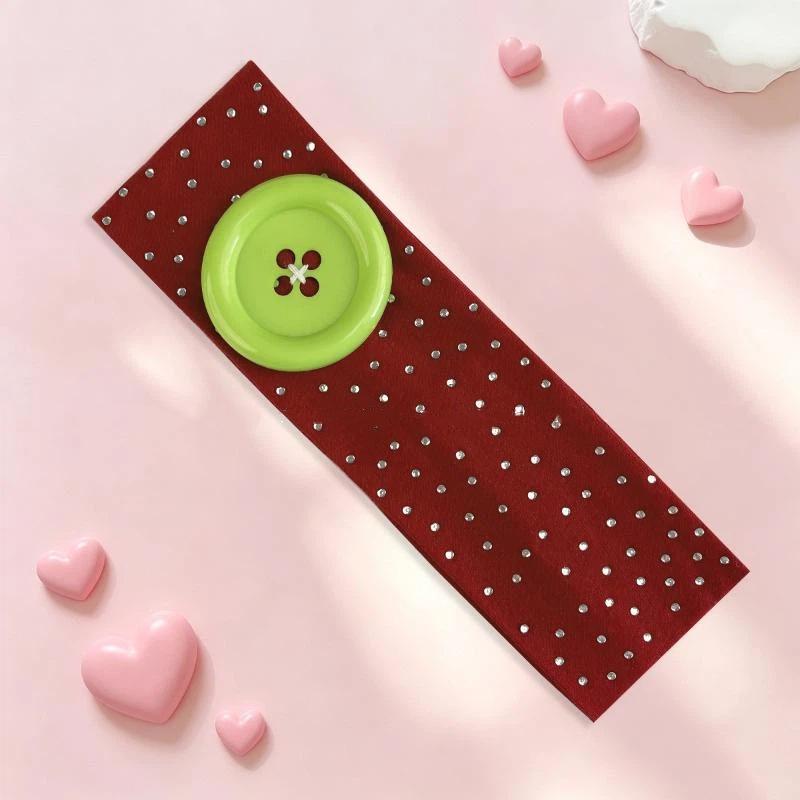 Vintage Women'S Polka Dot Button Headband Spicy Girl Ins Y2K Japanese Trendy Headband Sweet Cool Sports Yoga Headband