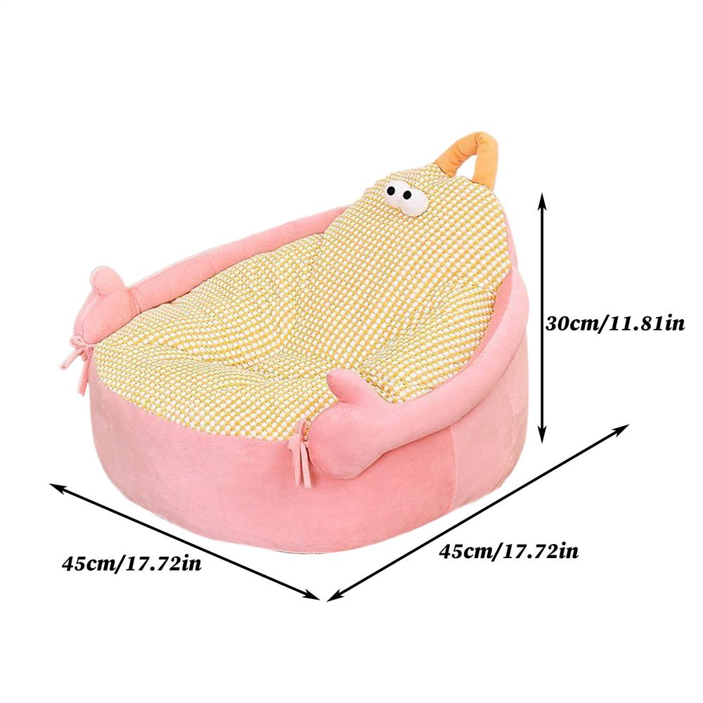 Dog Couch Bed Plush Dog Cat Pet Couch Cute Cartoon Pet Cuddler Calming Sleeping Sofa Nest Furniture For Living Room Outdoor
