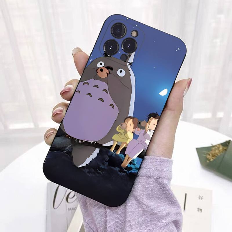 Чехол для телефона Capa Black Shell totoro для iPhone 8 7 6 6S Plus X SE 2020 XR XS 14 11 12 13 Mini Pro Max, чехол для мобильного телефона