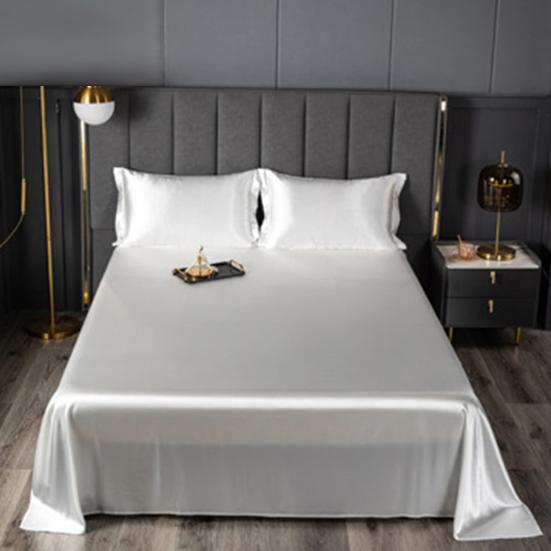 Yousheng Glossy Satin Sheets Solid Color Bed Sheet with 2 Pillowcases Cooling Wrinkle-Free Silky Smooth Sheets for Most Bed Sizes