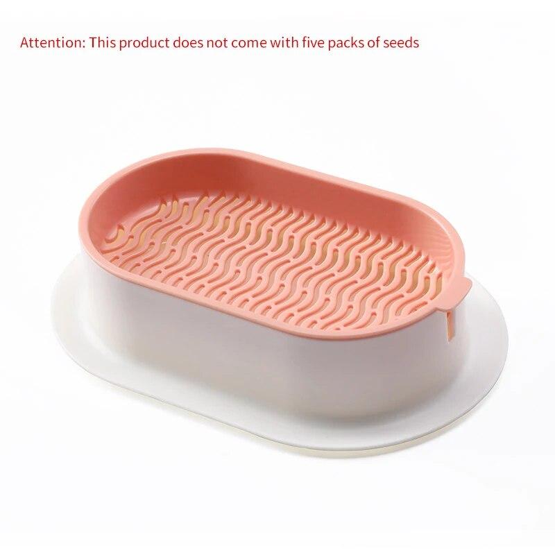 1PC New Pet Cat Sprout Dish Growing Pot Hydroponic Plant Cat Grass Germination Digestion Starter Dish Greenhouse Grow Box