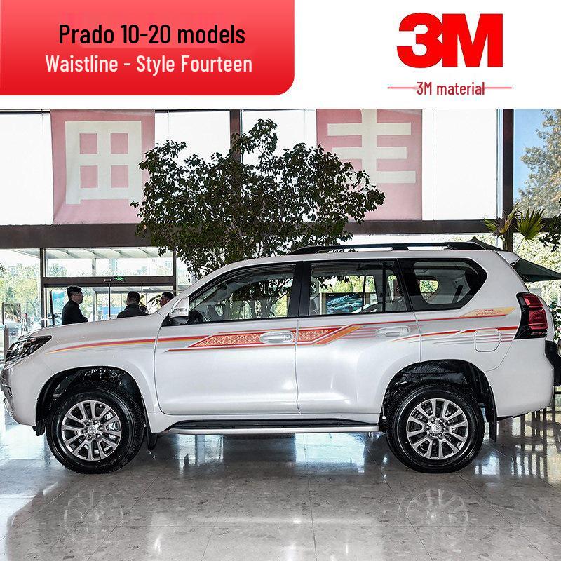 Toyota Prado 10-22 Модели Автомобильная Полоса на Кузов Наклейка на Поясную Линию.