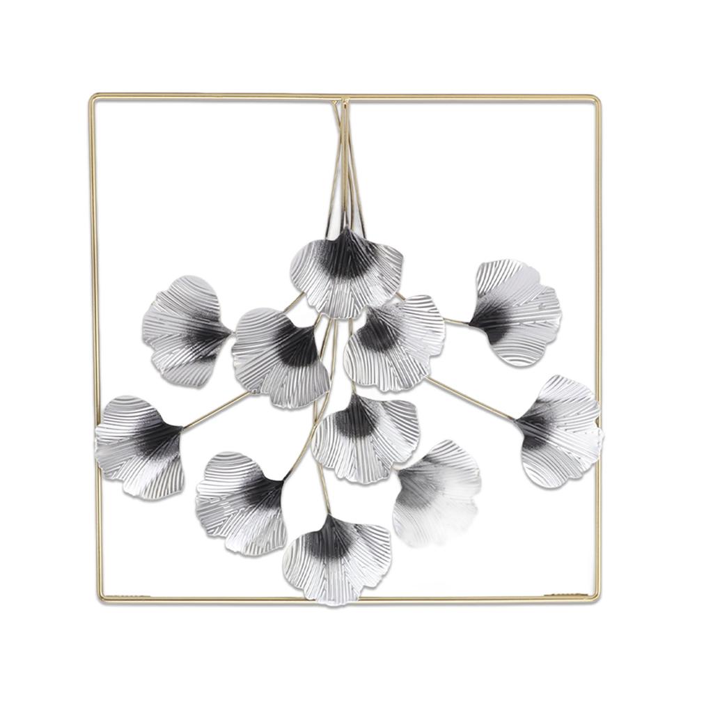 Metal Leaf Wall Art Decor Luxurious Metal Ginkgo Biloba Wall Hanging Decoration for Home Living
