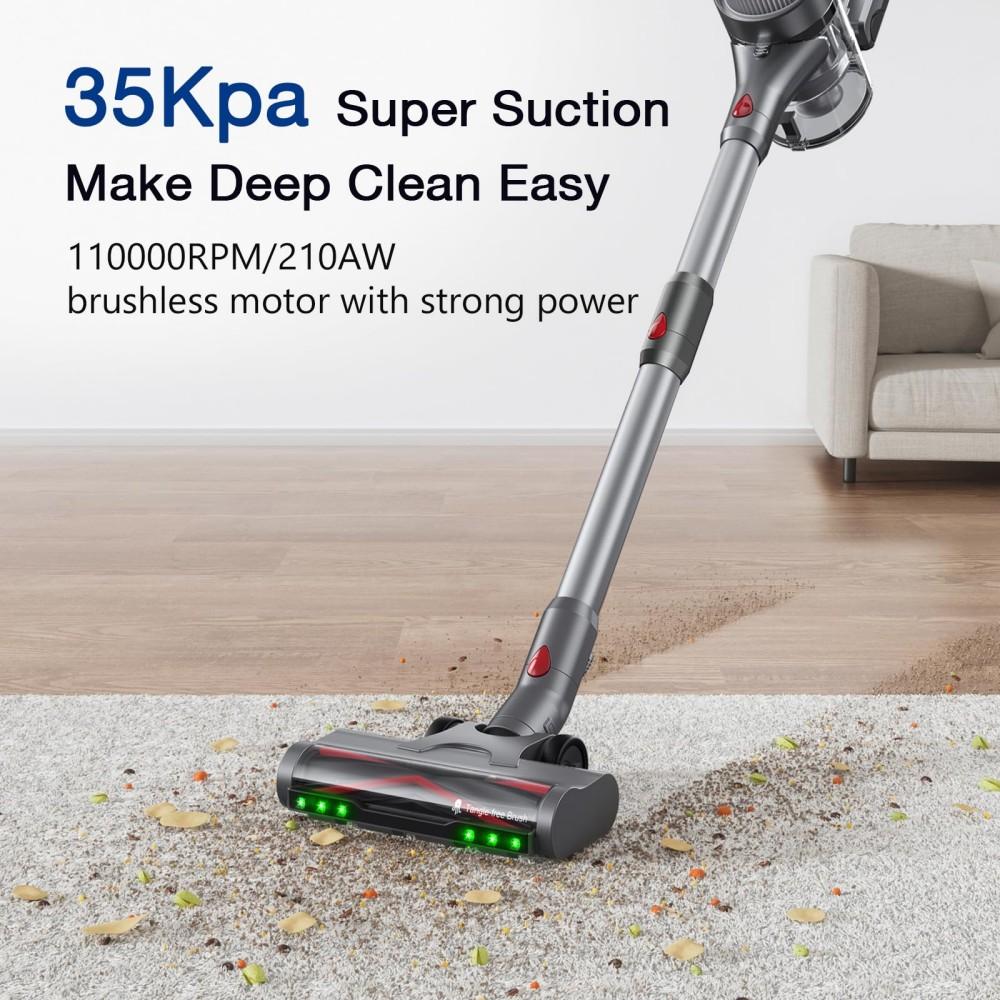 Maircle S3-Pro B Cordless Vacuum Cleaner, with Storage Rechargeable Base, Green Light Technology, 70min Long Battery Life