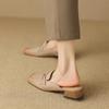 Женские сандалии, офисные женские повседневные туфли-лодочки из натуральной кожи высокого качества, мюли на низком каблуке, тапочки, женская обувь, лето 2024 г.