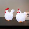 2 Pieces Chicken Miniature Figurines Garden Statues Flower Pot Decor Easter Gifts for Backyard