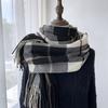 Scarf For Women, Autumn And Winter, High-End Feeling, Imitation Cashmere Plaid Tassel Shawl, Student Thick And Warm Scarf