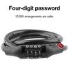 Anti-Theft Bicycle Combination Lock Rust Resistant Easy To Use Compact Size Mountain Bike 4-Digit Password Lock