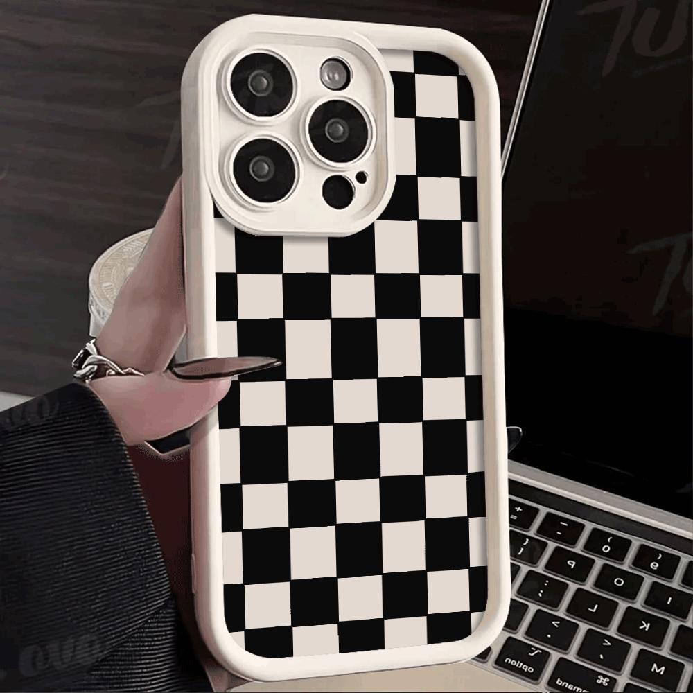 Персонализированный чехол для телефона с сетчатым узором для IPhone 16 15 14 13 12 11 Pro Max 16pro 15pro 14pro Ударопрочный мягкий чехол