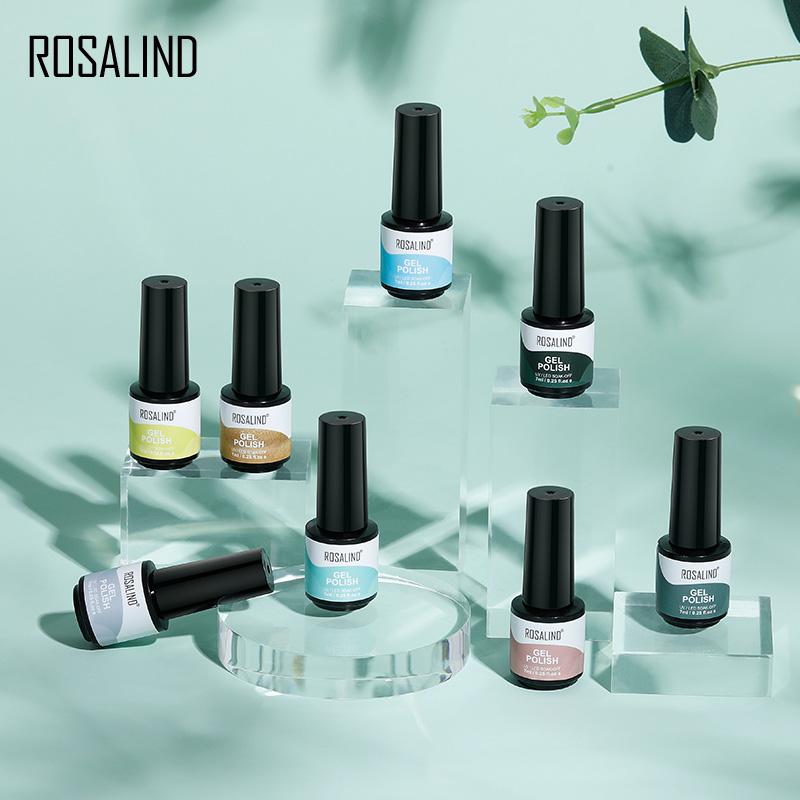 ROSALIND Mini Nail Polish Gel Semipermanent UV Multiple Colors Varnish Hybrid Nail Art Soak Off Top Base Coat Regular Gel Lacquer