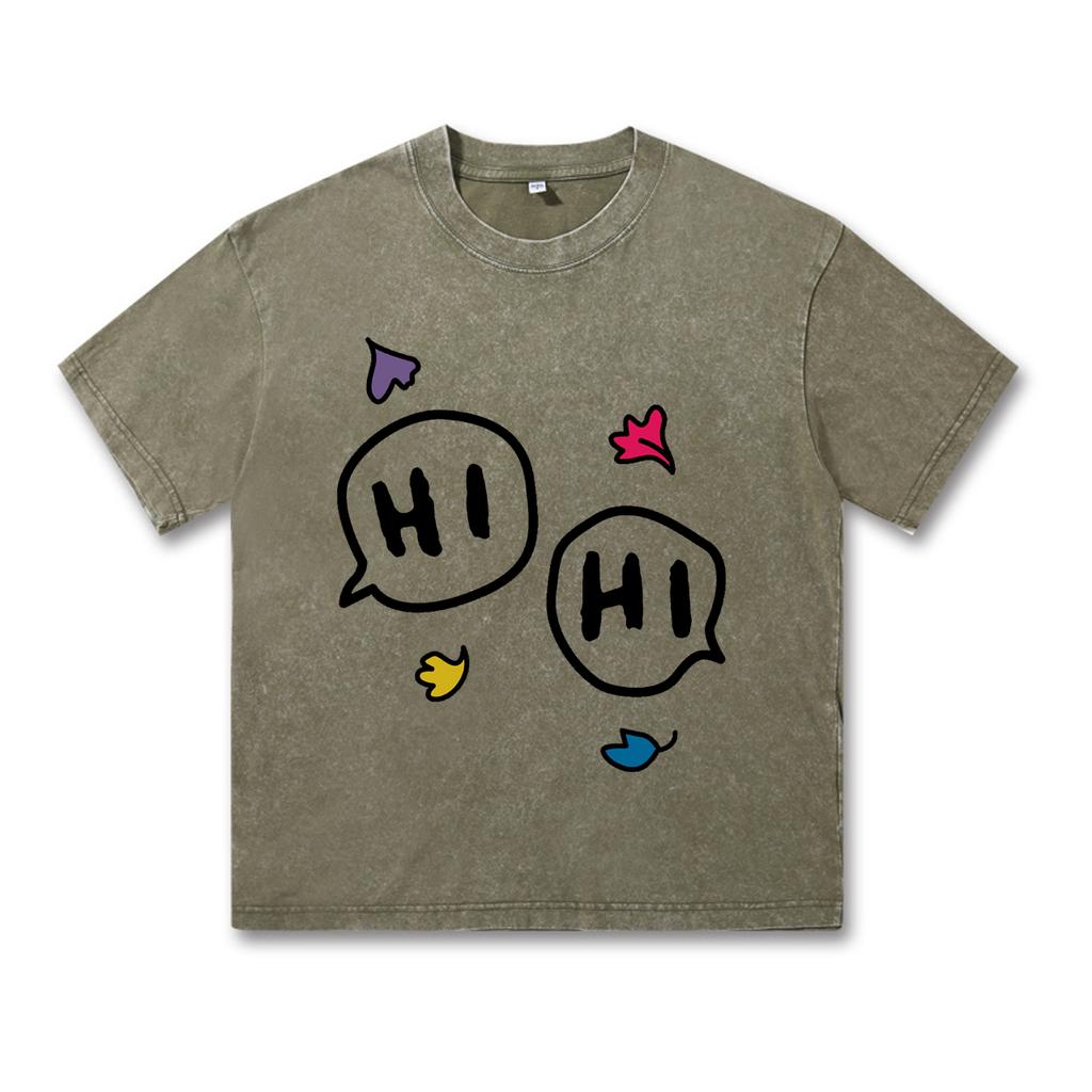 Футболка Heartstopper Hi Oversize Женская футболка Одежда Футболка Heartstopper Hi Женская футболка Ретро-стираемая винтажная футболка