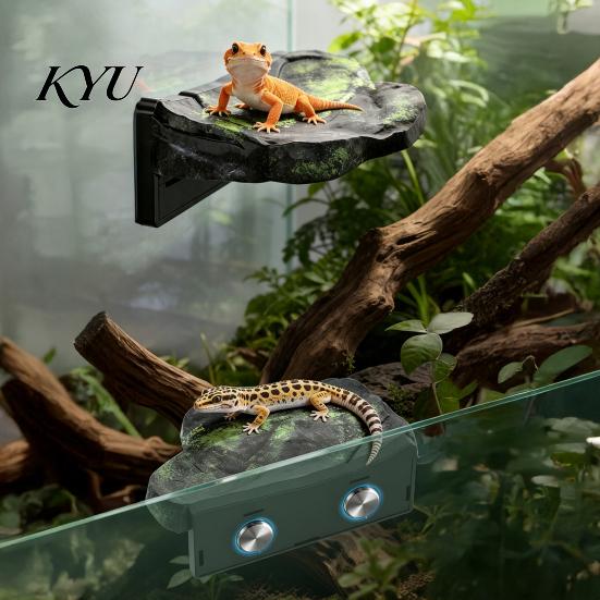 Terrarium Climbing Shelf Magnetic Reptile Ledge, Shelf, Rock Durable Cage Furniture Look Resting Platform for Geckos, Tree Frogs Small Habitat Decor