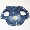Korean Fresh Pet Cat Small Dog Yorkshire Chihuahua Dog Clothes Daisy Denim Vest Spring and Autumn