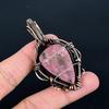 Украшения из родонита, кулон, обернутый медной проволокой 999 пробы, украшения из драгоценных камней ручной работы, подарки для жены, совершенно новый кулон