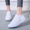 Женская обувь Большие размеры Кроссовки Женские дышащие сетчатые спортивные туфли Женские кроссовки на платформе слипоны Белые вязаные носки Повседневные