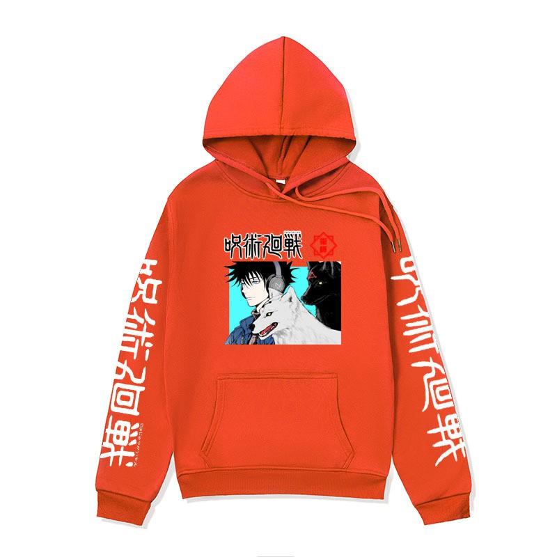 Oversized Anime Hoodie Men Printed Jujutsu Kaisen Streetwear Casual Long Sleeve Sweatshirt