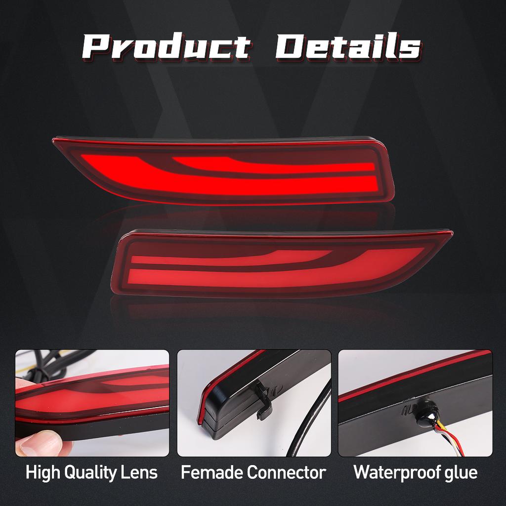 LED Rear Bumper Reflector Light For Toyota Avalon 2019 2020 2025 2025 Brake Warning Dynamic Turn Signal Auto Running Lamps 12V