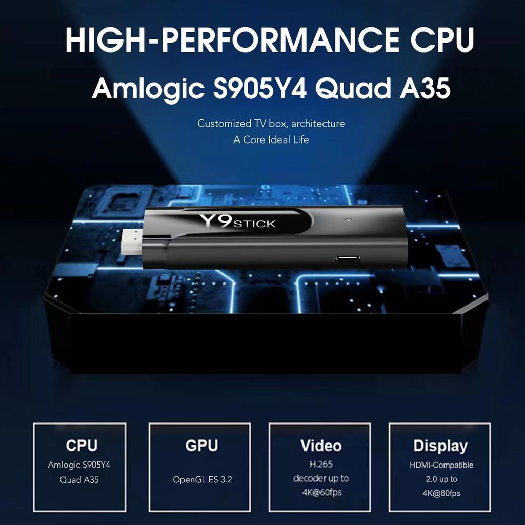 TV Stick Low Power Performance 4K Streaming 10bits HDR Wireless Remote Control Voice Function WiFi