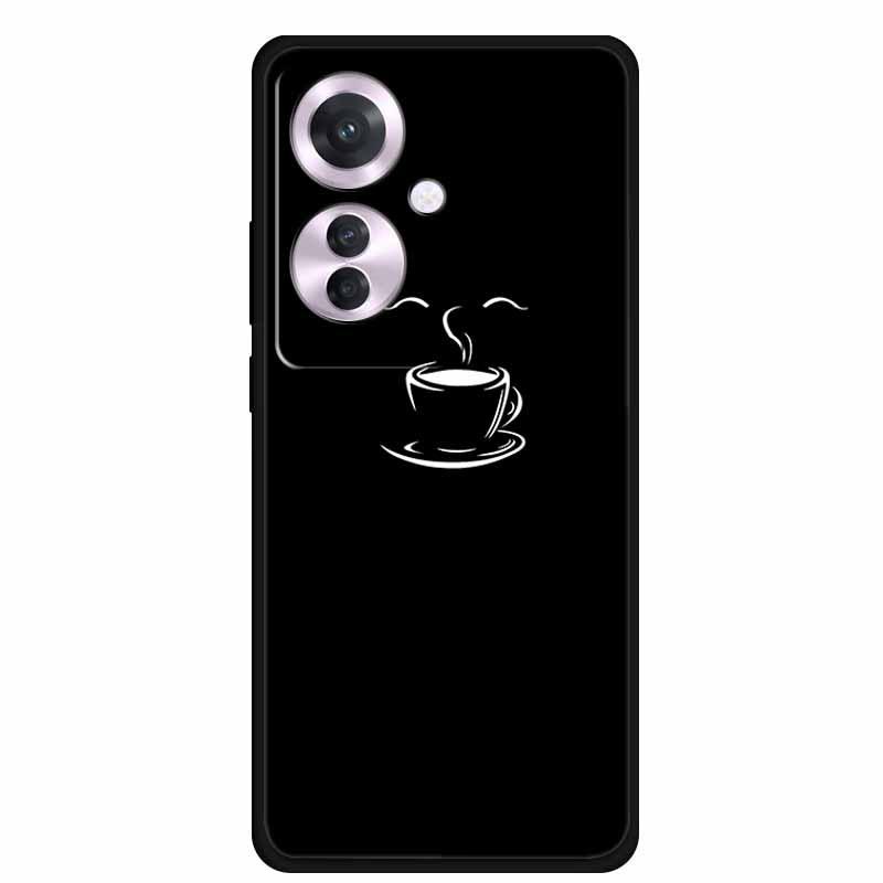 Черный мягкий чехол из ТПУ для Reno 11F F25 Pro 5G, простой дизайн с линиями