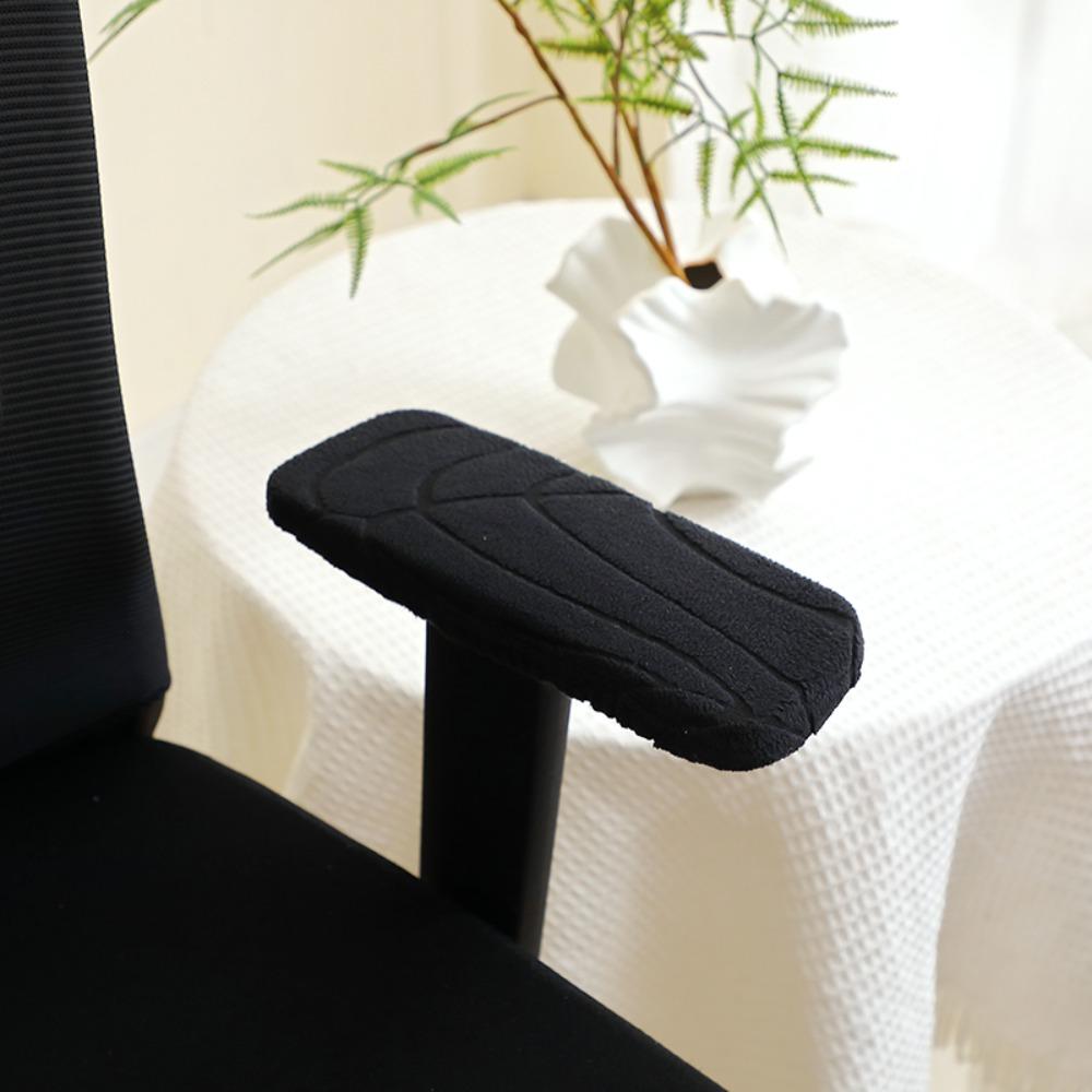 2Pcs/Set Jacquard Pattern Chair Armrest Cover Solid Color Rotating Chair Covers Armchair Covers