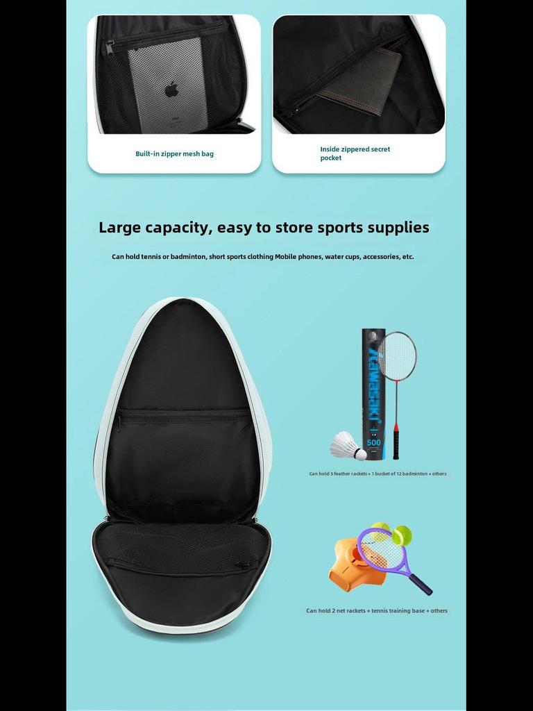 Премиальная водонепроницаемая сумка для спортивных ракеток: Вместительный рюкзак на одно плечо в корейском стиле для бадминтона и тенниса