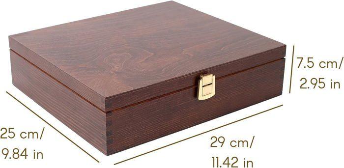 Чайница - Creative Deco - Коричневое Дерево - 12 Отделений - 29x25x7,5см - Съемные