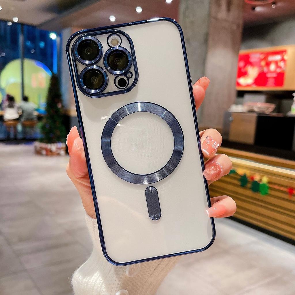 Applicable To Apple 16 Electroplated Mobile Phone Case IPhone 14 Magnetic 14 Pro Silicone ProMax 12 Protection 13 Set 15