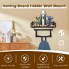 Ironing Board Hanger for T Shaped Wall Mount Ironing Board Holder with Wood Storage Base Load Bearing with Removable Hooks New