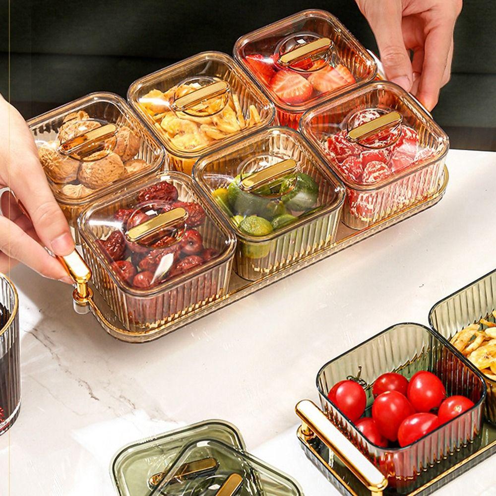 Прочный ящик для хранения сухофруктов, пластиковое сервировочное блюдо, креативный контейнер для хранения закусок, вечеринка