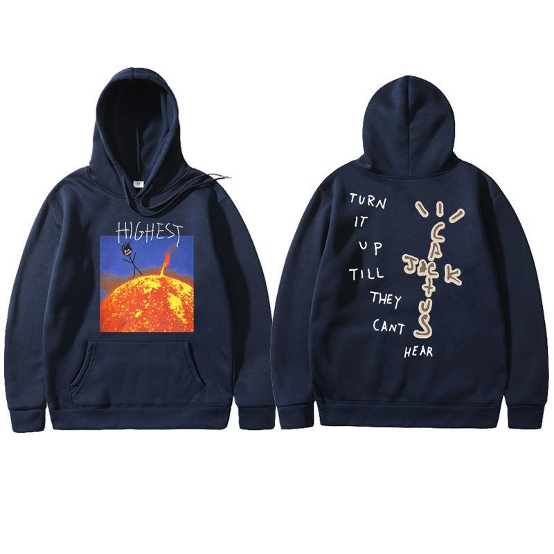 Travis Scott Hitr Sun Hoodie Flame Sun Peripheral Hoodie, Male Female