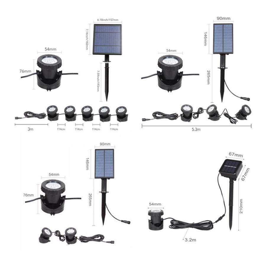 Thrisdar IP68 RGB Сменные солнечные подводные светильники Лампа Подводный прожектор Фонтаны для бассейна Пруд Аквариум Светильник