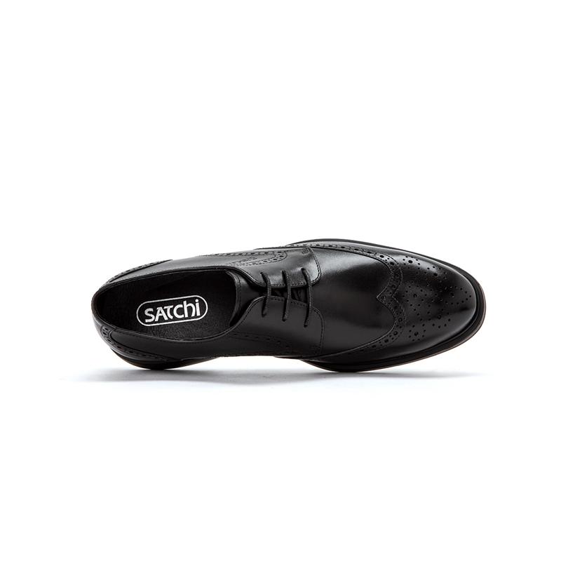 [First layer cowhide] Obsidian style carved Blok shoes breathable business formal shoes men's shoes