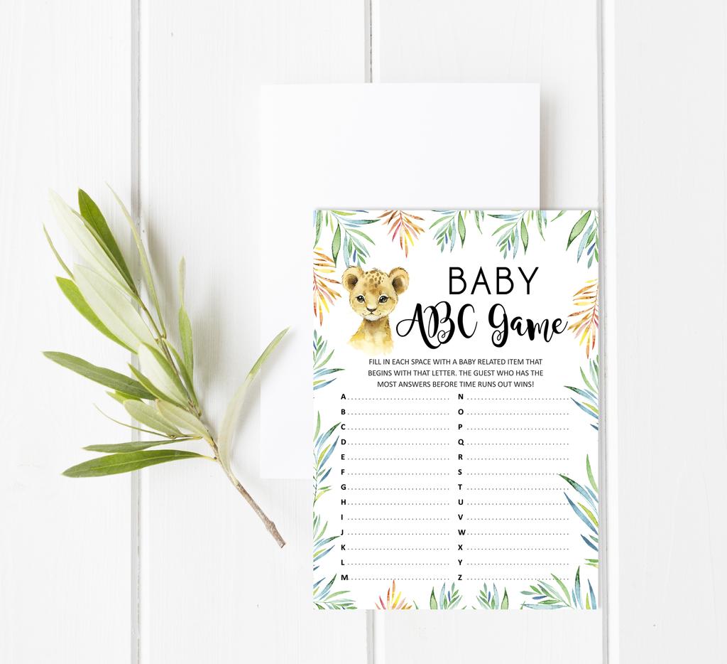 Inkdotpot Игровой набор для детского душа из 50 игр BabyA AlphabetA ABCA для вечеринки Baby Cheetah Jungle Animals