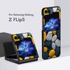 Beautiful Stone Case for Samsung Galaxy Z Flip5 Black PC Phone Cover Z Flip 5 5G Hard Luxury Coque Zflip5 Funda Capa
