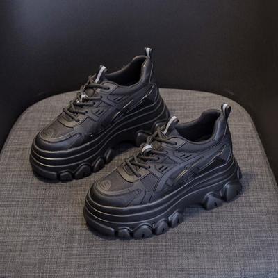 2024 9 см натуральная кожа синтетическая платформа танкетка кроссовки толстый скрытый каблук женская повседневная женская обувь осень-зима женская